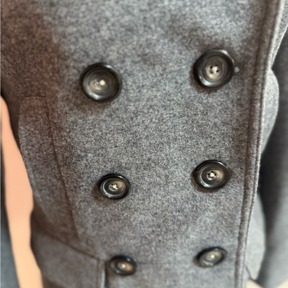 Banana Republic Women's Charcoal Gray Double-Breasted Peacoat - Picture 2 of 10
